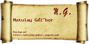 Matulay Gábor névjegykártya