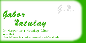 gabor matulay business card